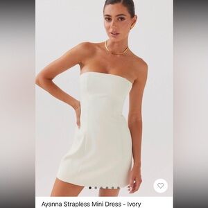 Peppermayo Ayanna Strapless Mini Dress - Ivory